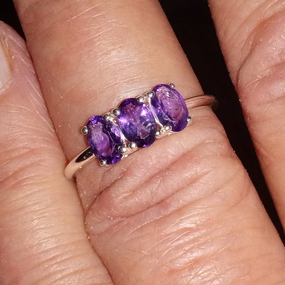 Jewelry - Trio of Amethyst stones set in sterling